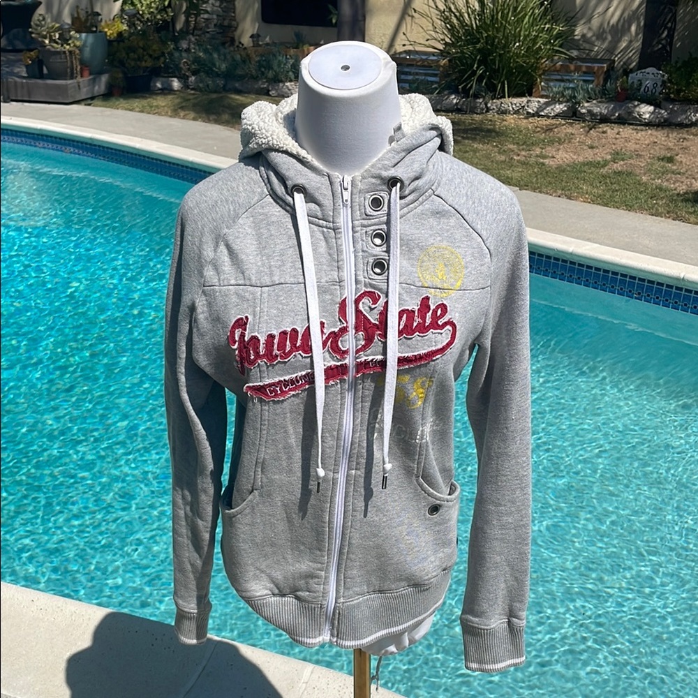 Gray Hooded Jacket Iowa State Hoodie | Cyclones